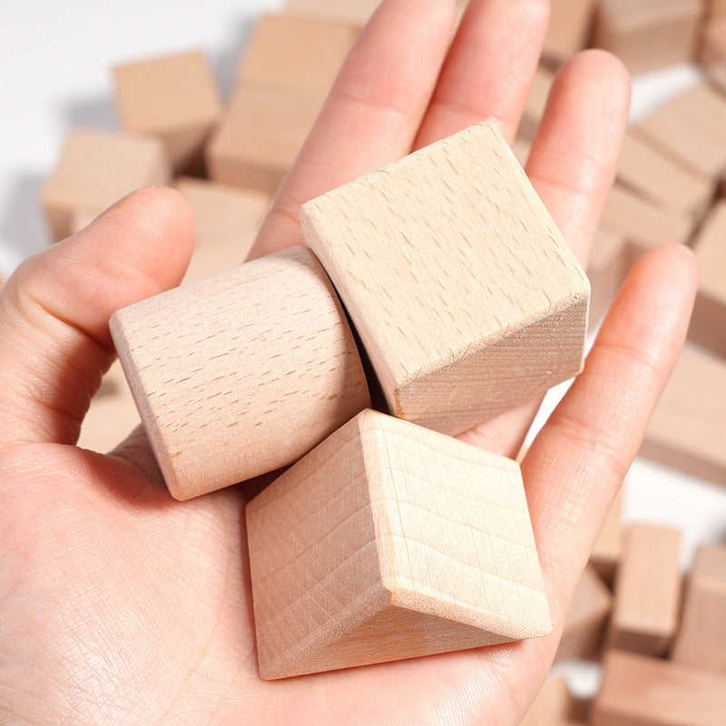 Cross-border children develop intelligence solid beech 100 solid wood building blocks 3-12 years old to build educational toys