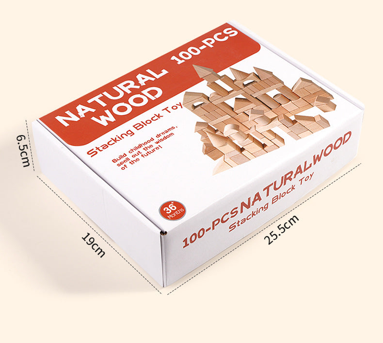 Cross-border children develop intelligence solid beech 100 solid wood building blocks 3-12 years old to build educational toys