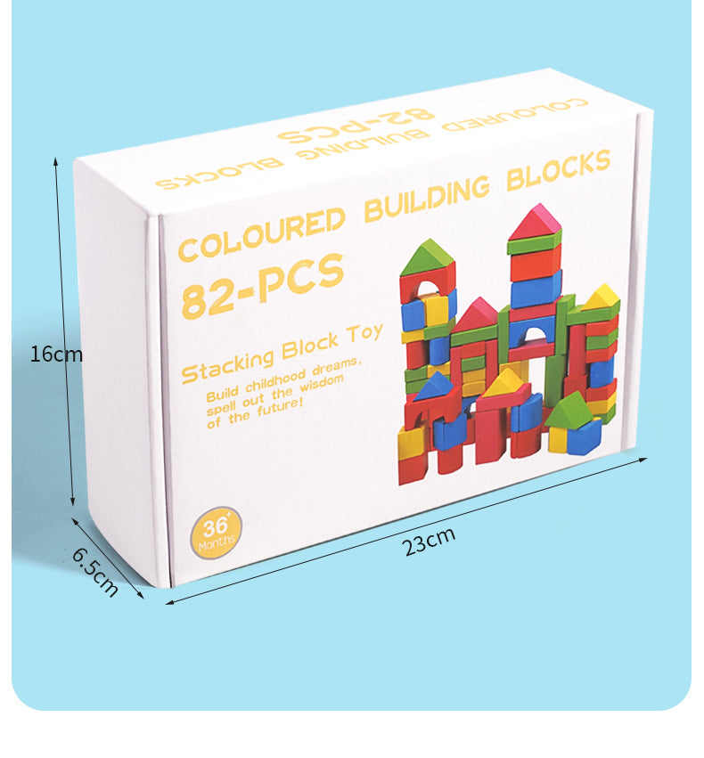 Cross-border children develop intelligence solid beech 100 solid wood building blocks 3-12 years old to build educational toys