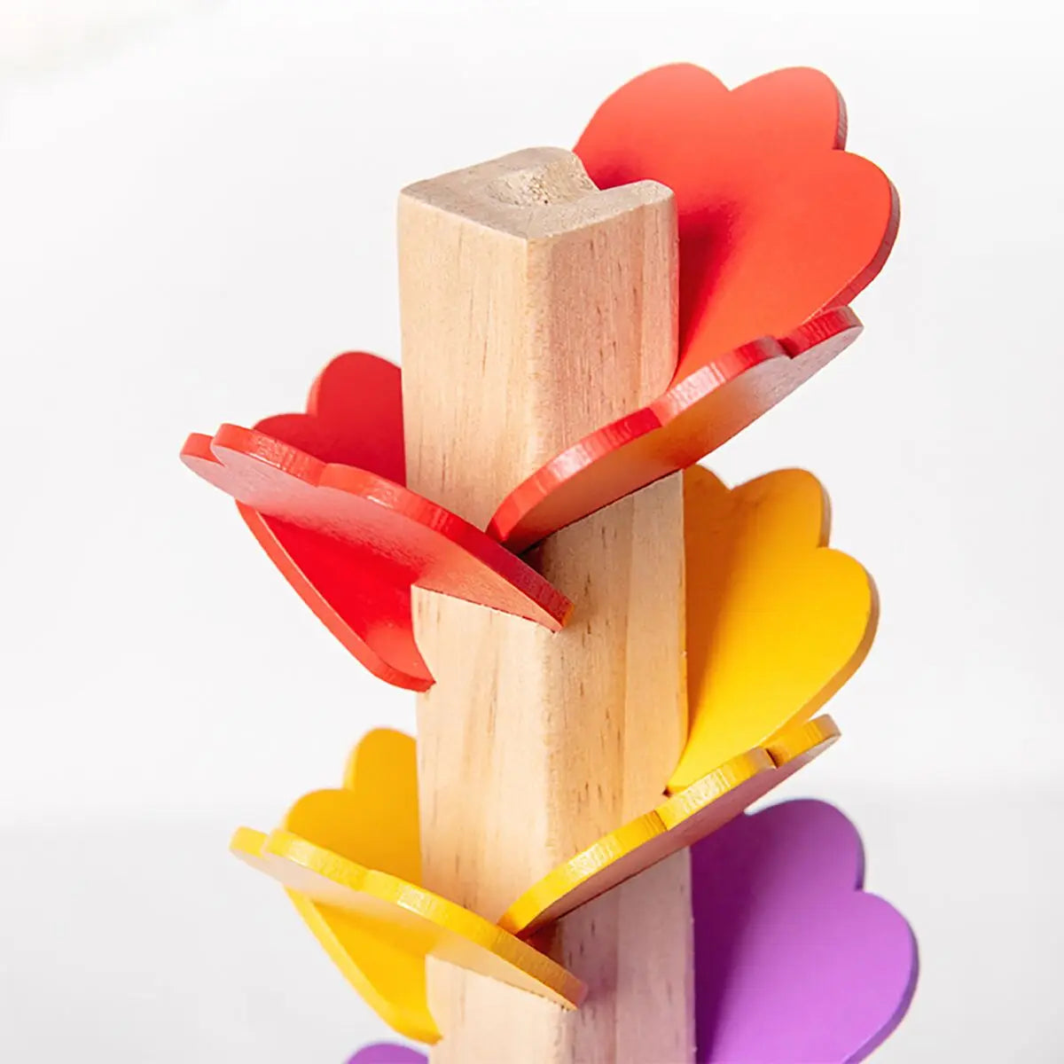 Children's music tree toys, wooden beads, rainbow petals, puzzle building blocks, early education, falling leaves, rolling balls